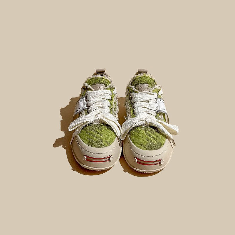 American Retro Canvas Corduroy Thick-Soled Sport Unisex Shoes - Harmony Gallery