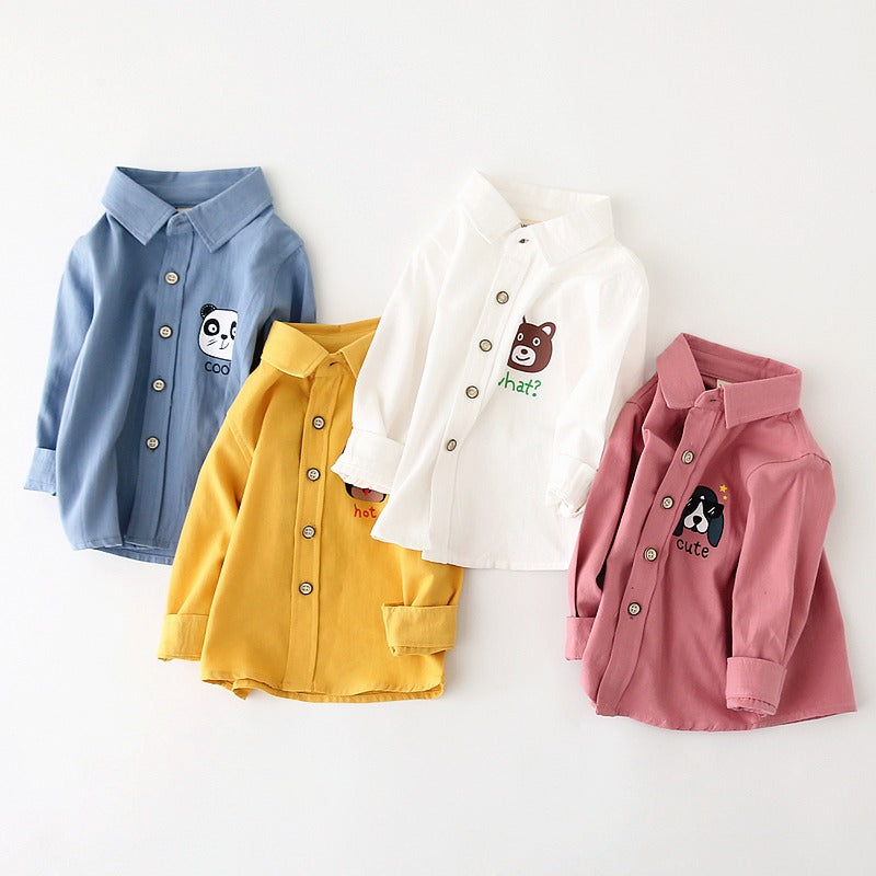 Long-Sleeved New Casual Cotton Lapel Spring Baby Boy's Shirt - Harmony Gallery