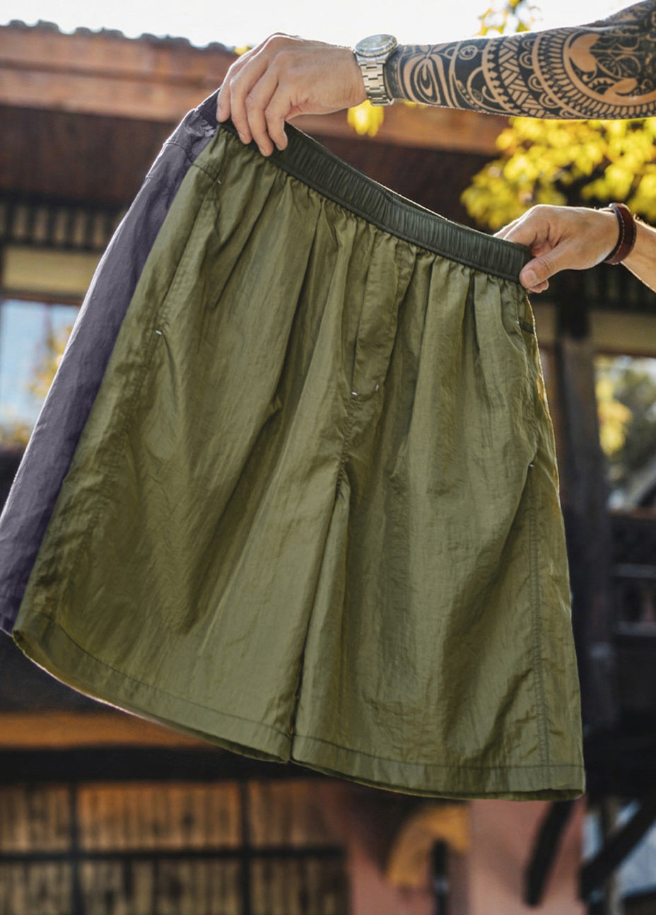 American Retro Loose Wide-Leg Sports Fitness Military Thin Men's Shorts