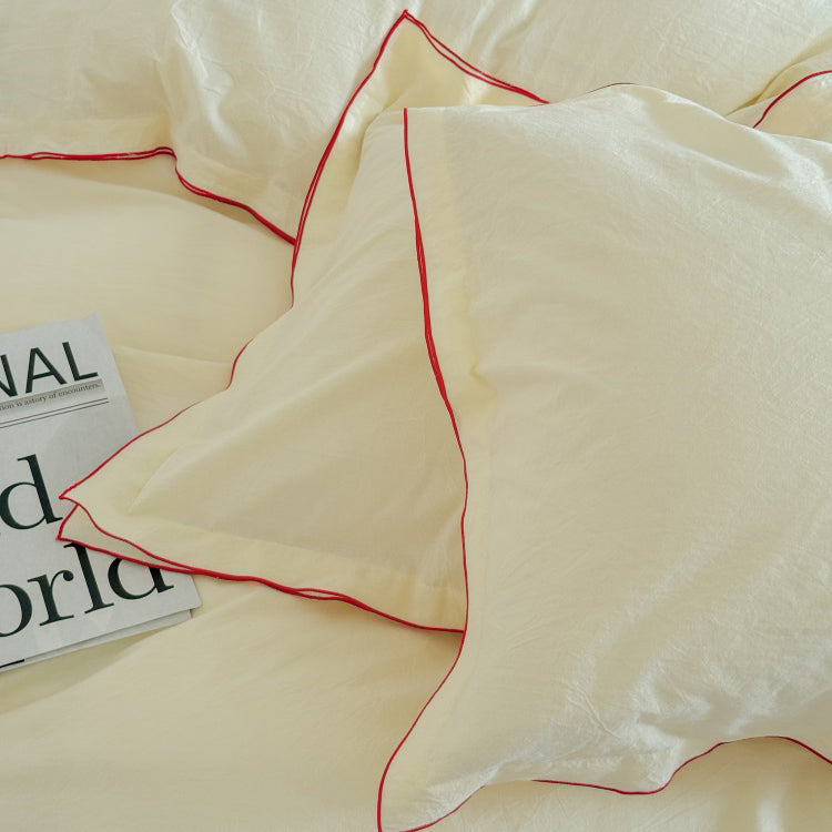 Nordic Solid Color Washed Four-Piece Pure Cotton Suitable For All Seasons Bed Set - Harmony Gallery