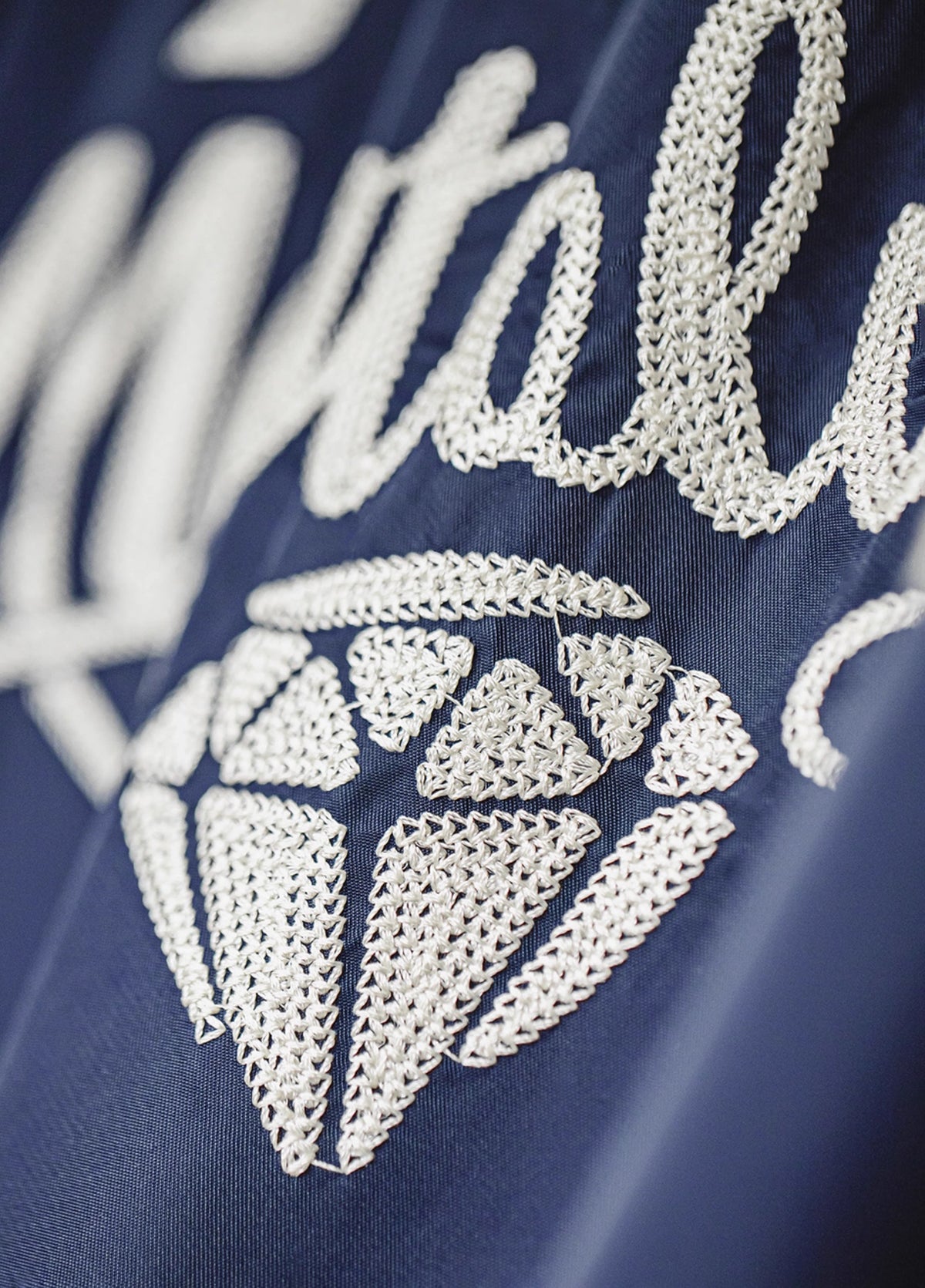 American Retro Navy Blue Embroidered Letter Wear Outside Men's Jacket - Harmony Gallery