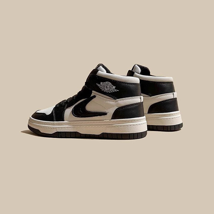 Panda Leather Hip-Hop All-Match High-Top Women's Shoes - Harmony Gallery