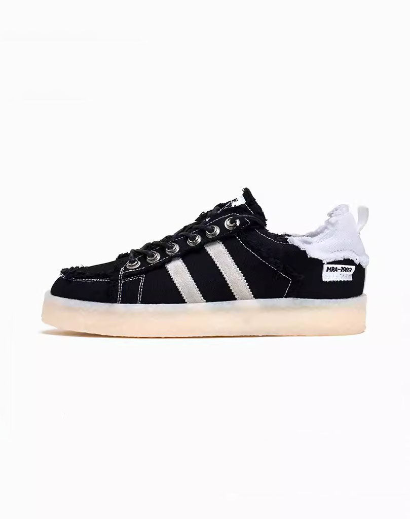 American Retro Destroyed Edge Breathable Thick-Soled Men's Canvas Shoes - Harmony Gallery