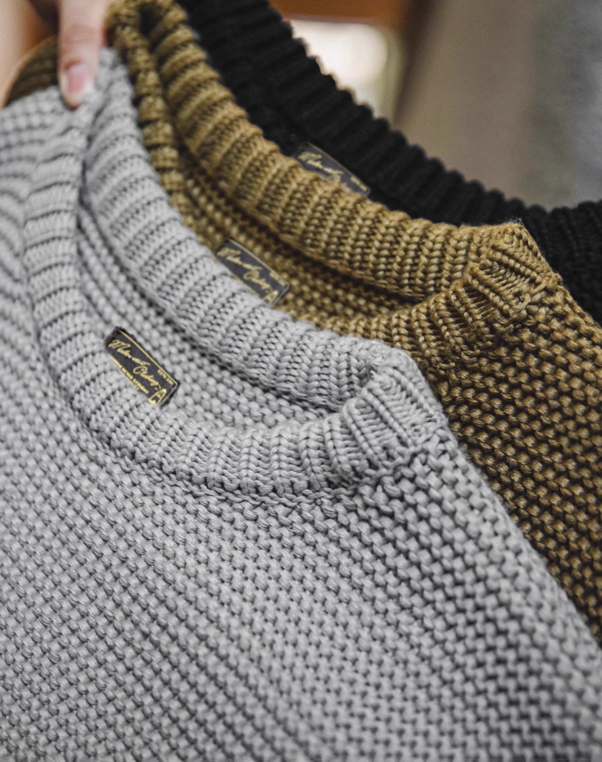 American Retro Heavy Texture Knitted Drop Shoulder Pullover Men's Sweater - Harmony Gallery