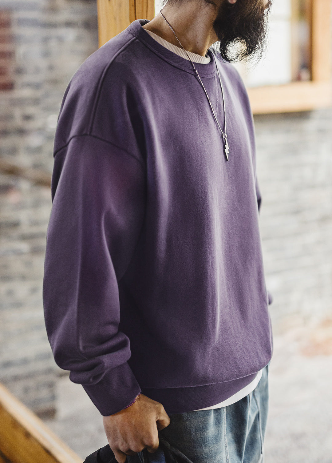 American Vintage Cotton Crew Neck Pullover Oversized Men's Sweater