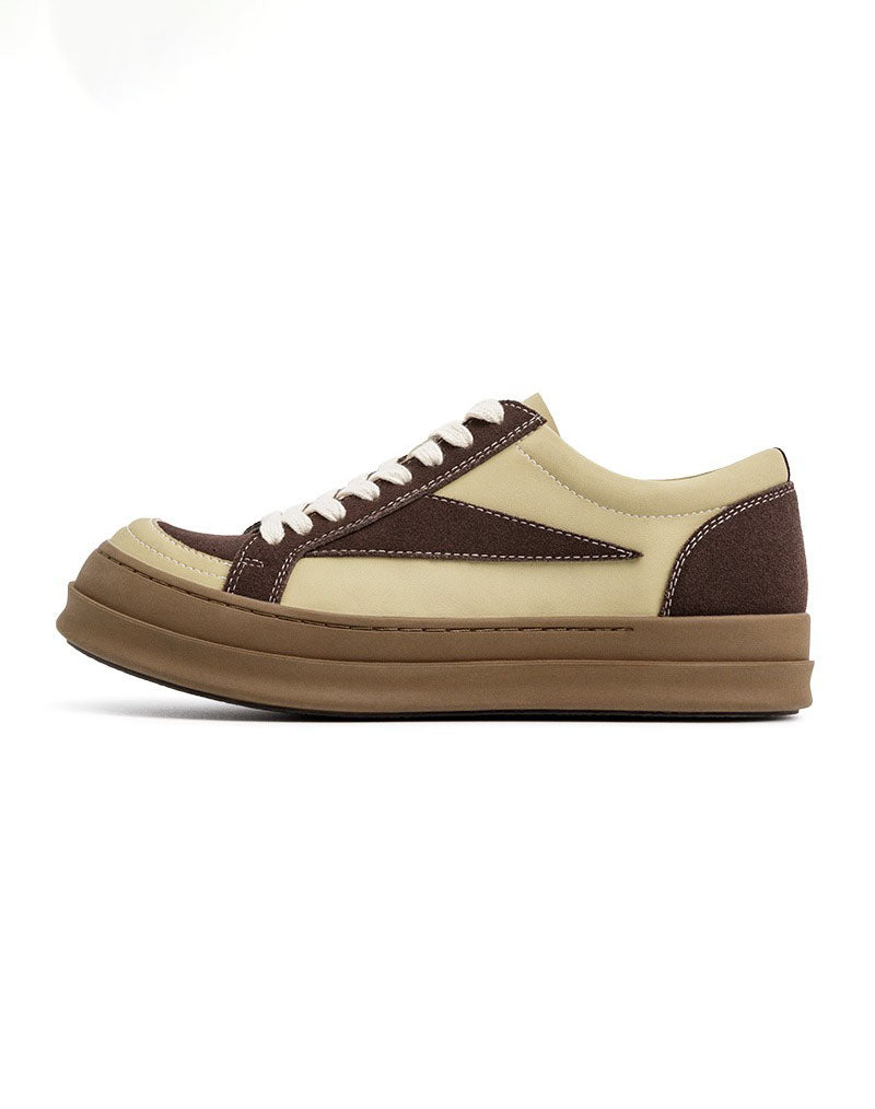 Vibe Thick Soled Round Toed Retro Stitching Unisex Shoes - Harmony Gallery
