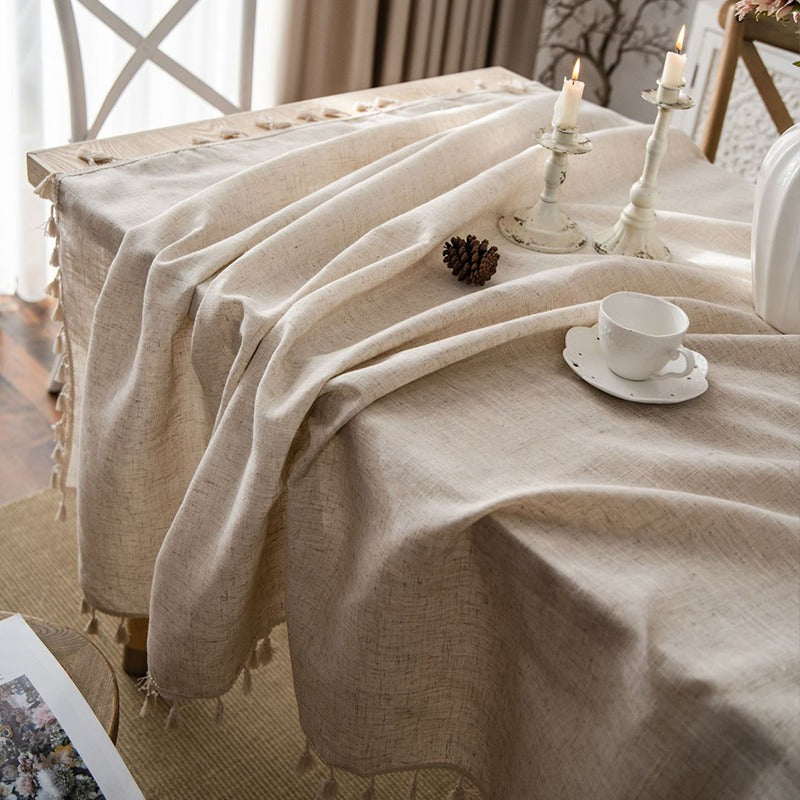 Simple Cotton Literary Retro Rectangular Decorative Tablecloths - Harmony Gallery