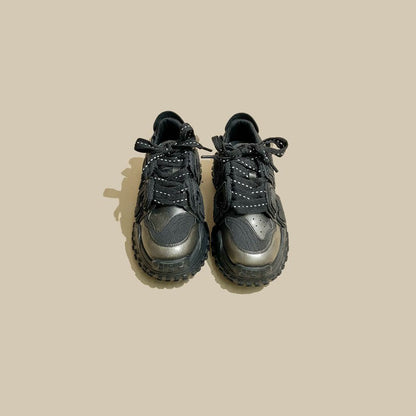 American Retro Thick-Soled Spliced Durian Sport Women's Shoes - Harmony Gallery