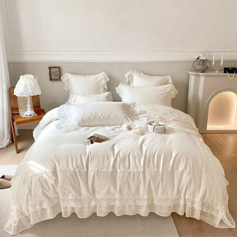 French Princess High-End Seven-Piece Pure Cotton Lace Bed Set - Harmony Gallery