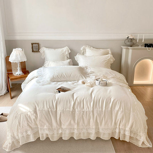 French Princess High-End Seven-Piece Pure Cotton Lace Bed Set - Harmony Gallery
