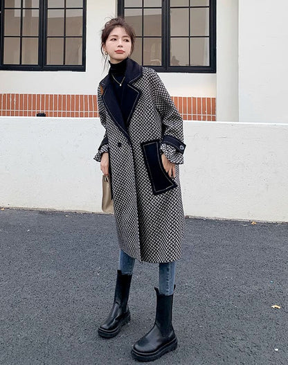 Duffle Winter High-End Thickened Hepburn Woolen Women's Coat - Harmony Gallery