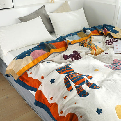 Pure Cotton Cool Summer Violent Bear Coverlet - Harmony Gallery