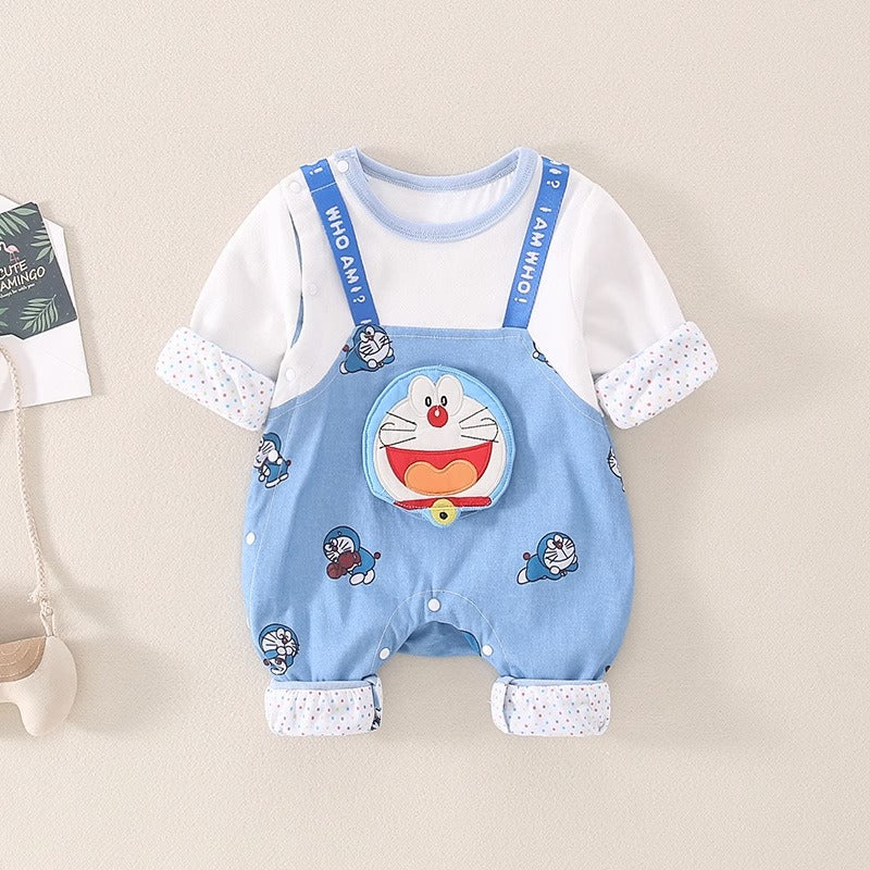 Cute Cartoon Long-Sleeved Spring and Autumn Full Moon Baby Boy's Romper - Harmony Gallery