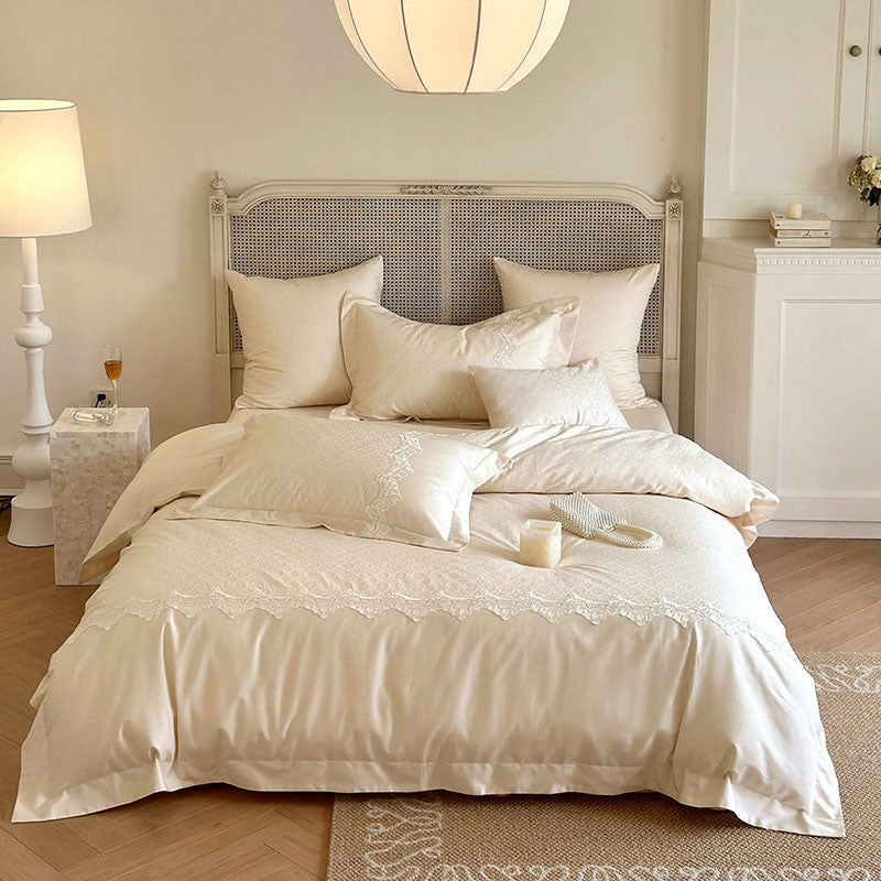 Princess Cotton High-End Lace Soft Embroidered Four-Piece Bed Set - Harmony Gallery