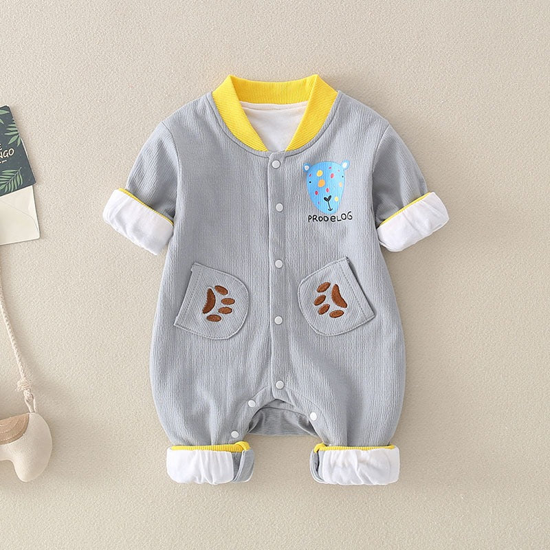 Autumn Newborn Hugging Cotton Baby Boy's Romper - Harmony Gallery