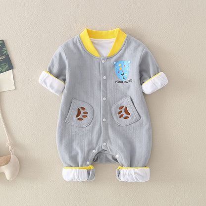 Autumn Newborn Hugging Cotton Baby Boy's Romper - Harmony Gallery