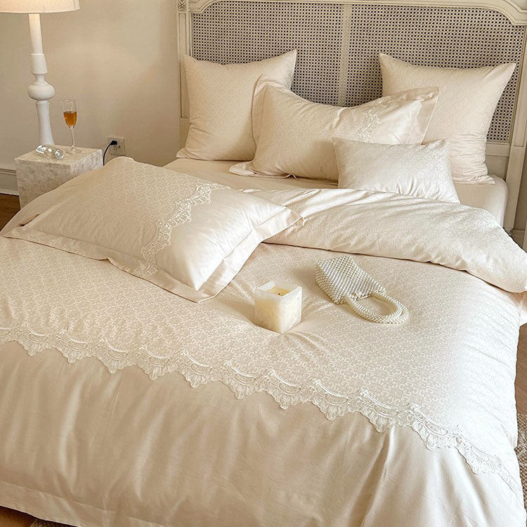 Princess Cotton High-End Lace Soft Embroidered Four-Piece Bed Set - Harmony Gallery