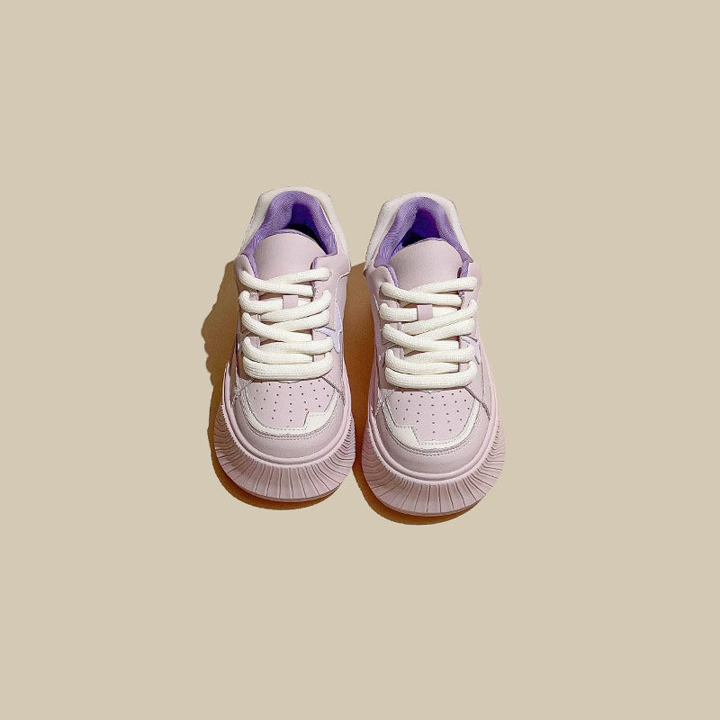 American Retro Breathable Leather Sponge Cake Sport Women's Shoes - Harmony Gallery