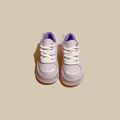 American Retro Breathable Leather Sponge Cake Sport Women's Shoes - Harmony Gallery