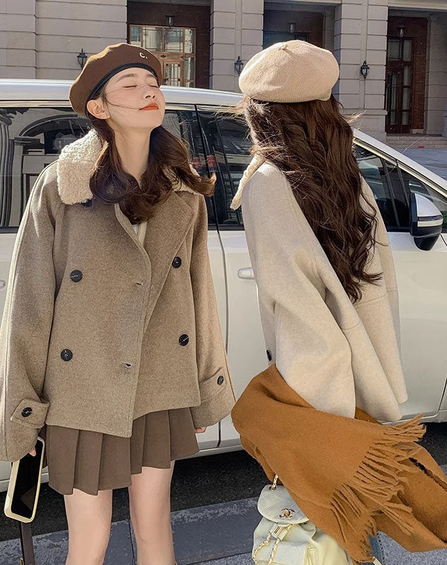 Lamb Woolen Small People High-End Women's Coat - Harmony Gallery