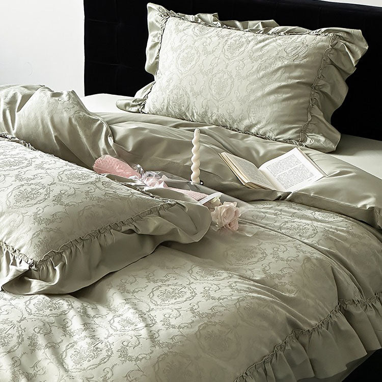 French Princess High-End Pure Cotton Ruffle Four-Piece Bed Set - Harmony Gallery