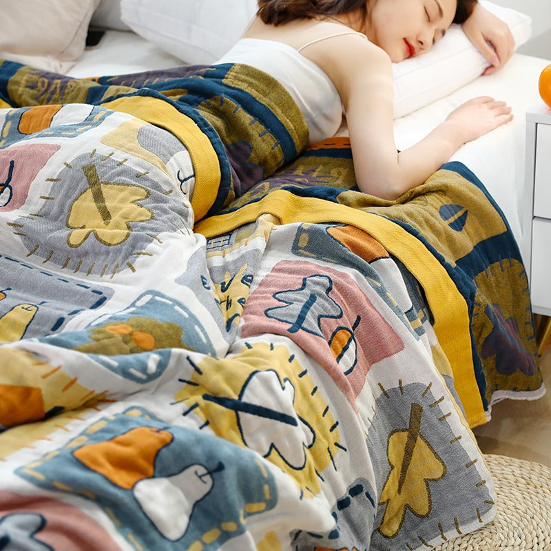 Pure Cotton Six-Layer Breathable Skin-Friendly Coverlet - Harmony Gallery