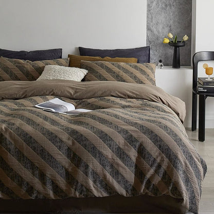 Light Luxury Retro Washed Pure Cotton High-End Four-Piece Bed Set - Harmony Gallery