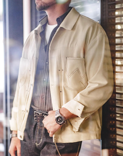 American Retro Workwear Corduroy Generation Lapel Men's Jacket - Harmony Gallery