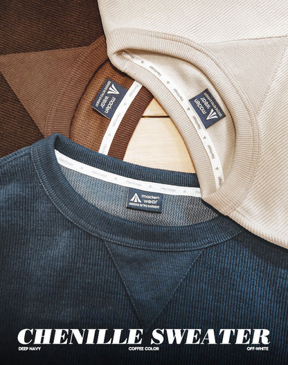 American Retro Heavyweight Chenille Anti-Wrinkle Men's Sweater - Harmony Gallery