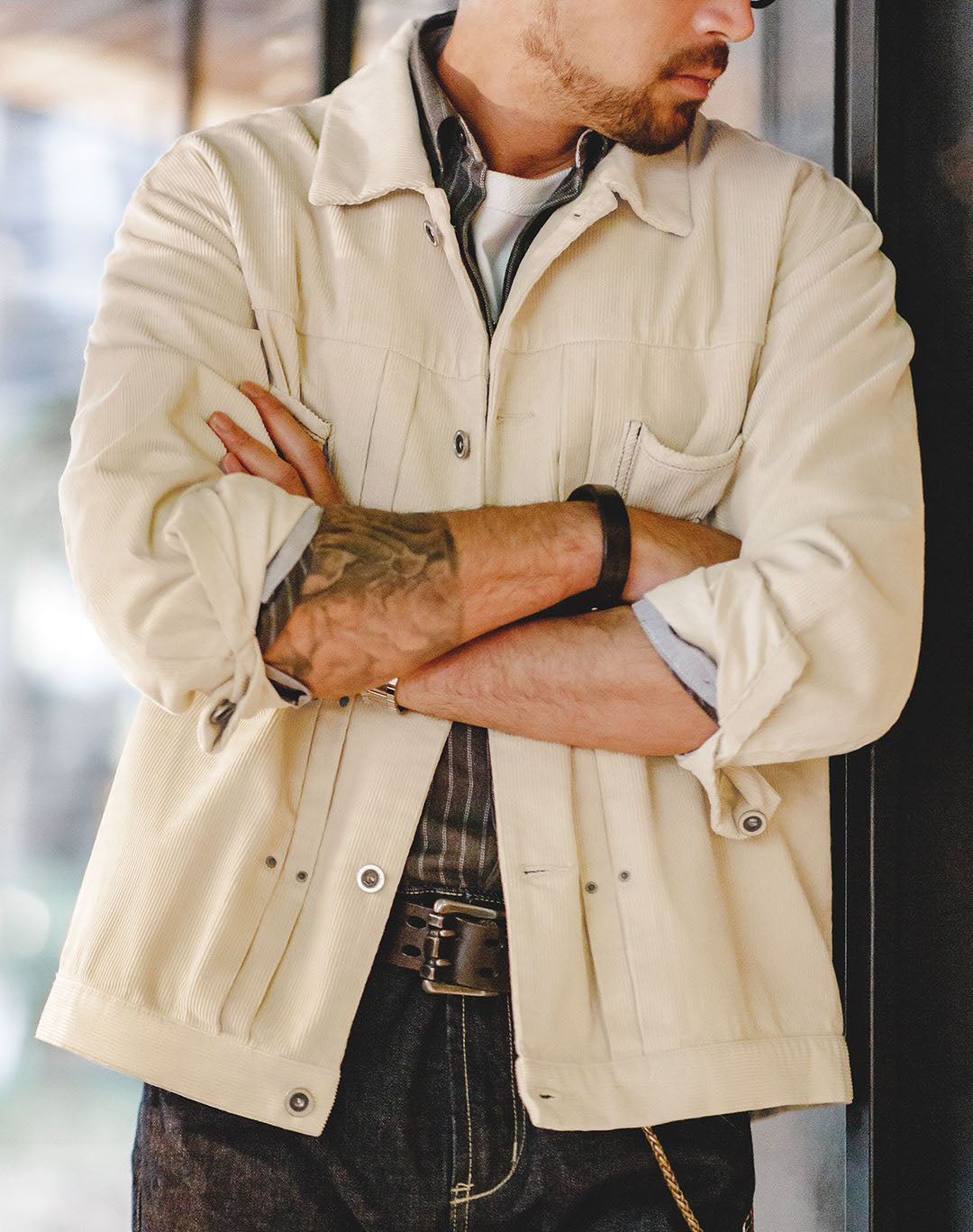American Retro Workwear Corduroy Generation Lapel Men's Jacket - Harmony Gallery