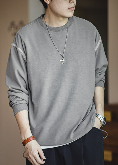 American Workwear Waffle Textured Bottoming Pullover Men's Sweater - Harmony Gallery