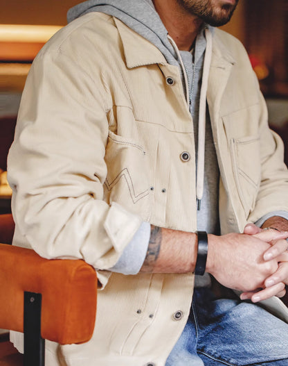 American Retro Workwear Corduroy Generation Lapel Men's Jacket - Harmony Gallery