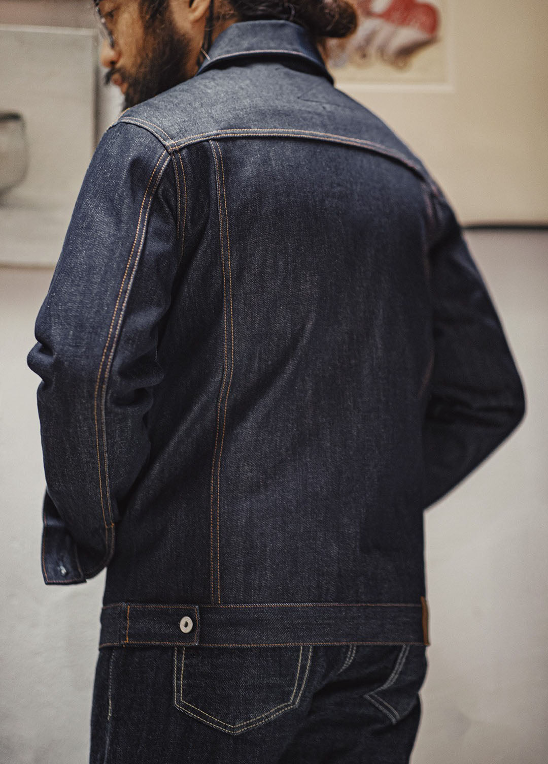 American Retro Workwear Heavyweight Denim Men's Jacket - Harmony Gallery