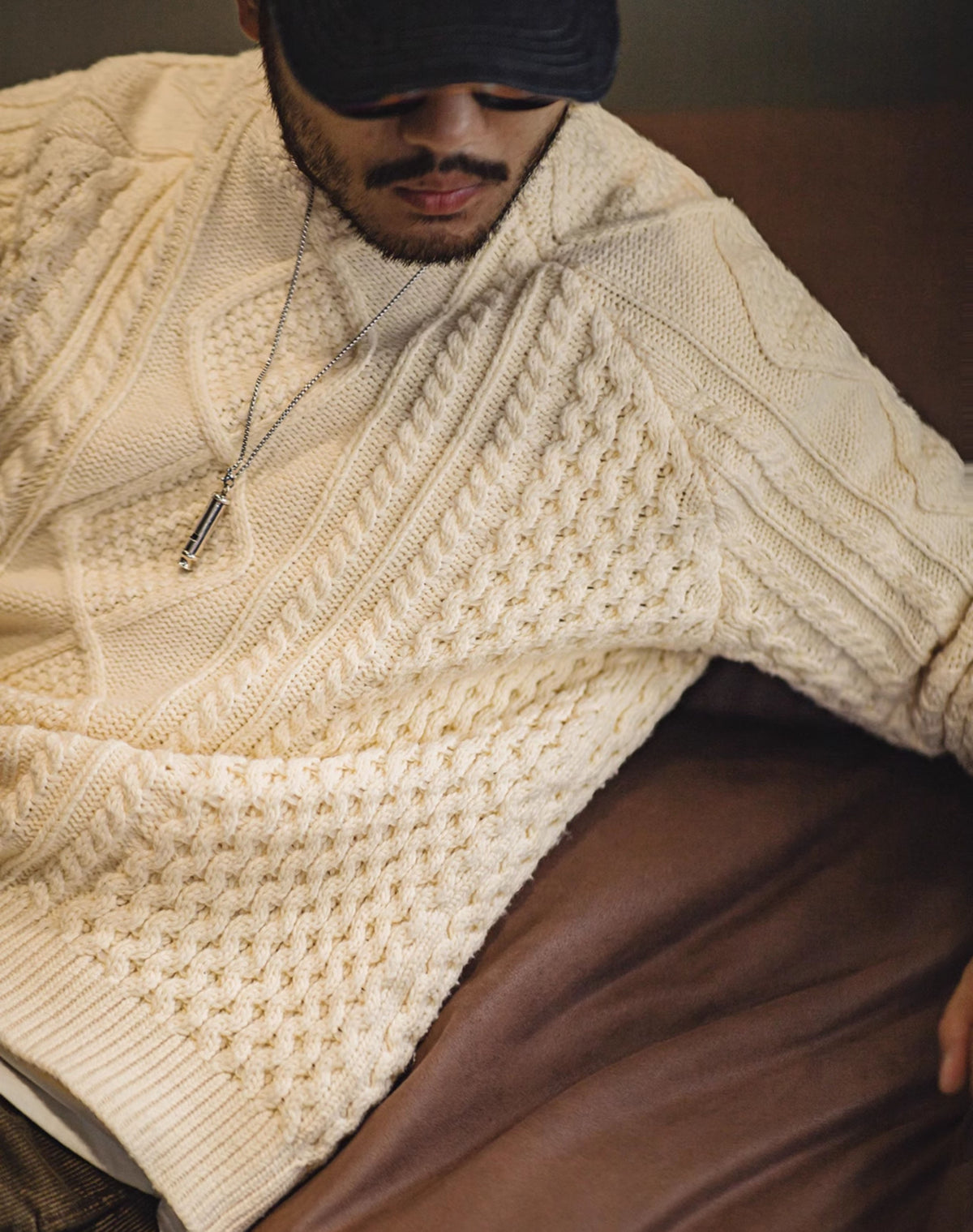 American Retro Cable Alain Fisherman Braided Twist Men's Sweater - Harmony Gallery