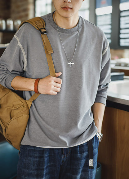 American Workwear Waffle Textured Bottoming Pullover Men's Sweater - Harmony Gallery