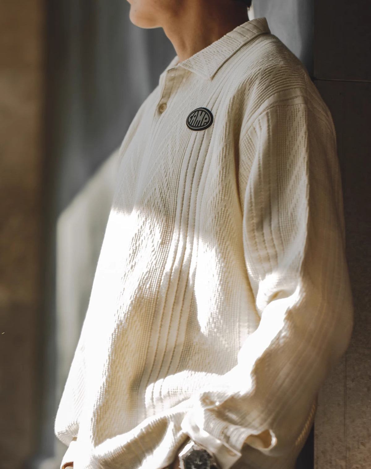 American Workwear Jacquard Knitted Polo Pullover  Men's Sweater - Harmony Gallery