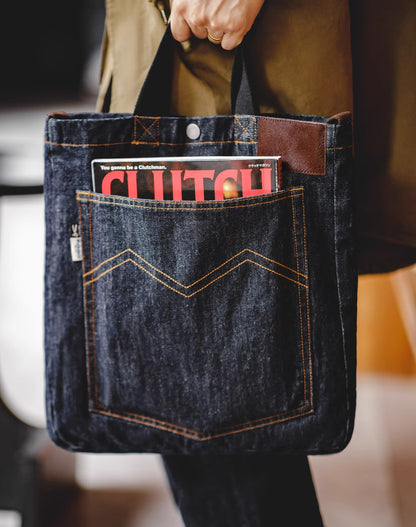 American Retro Denim One-Shoulder Crossbody Embroidered Men's Bag - Harmony Gallery