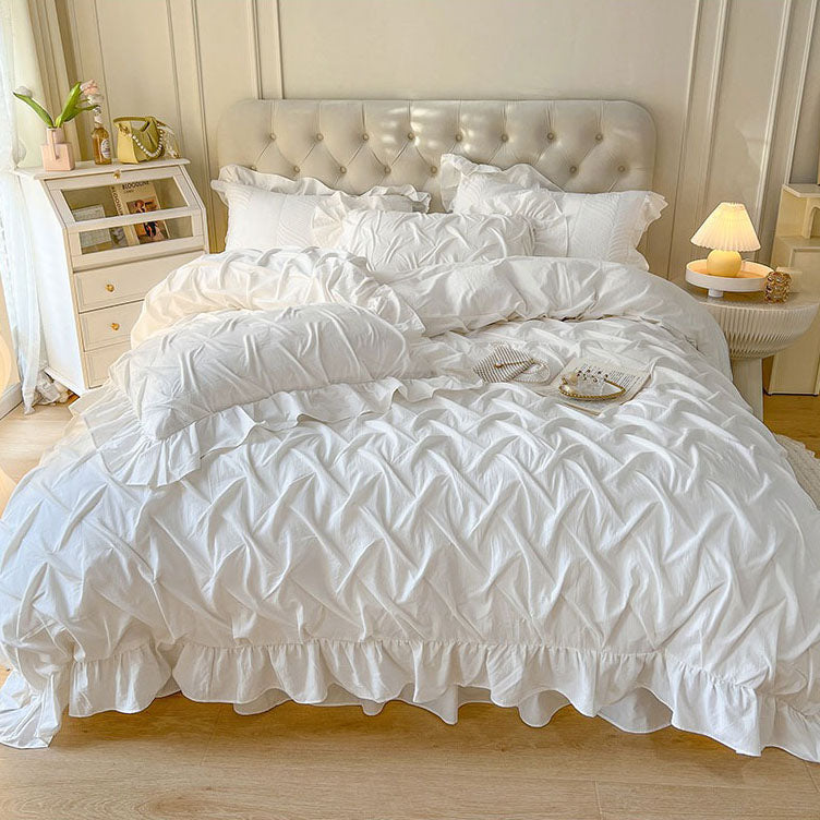 Nordic Light Luxury Princess Pure Cotton Celebrity Four-Piece Bed Set - Harmony Gallery