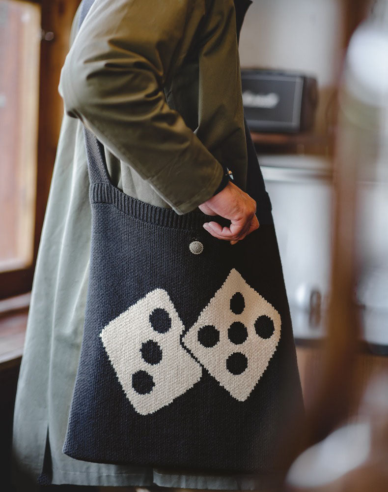 Workwear Lucky Dice Knitted Contrast Color Wool Men's Bag - Harmony Gallery