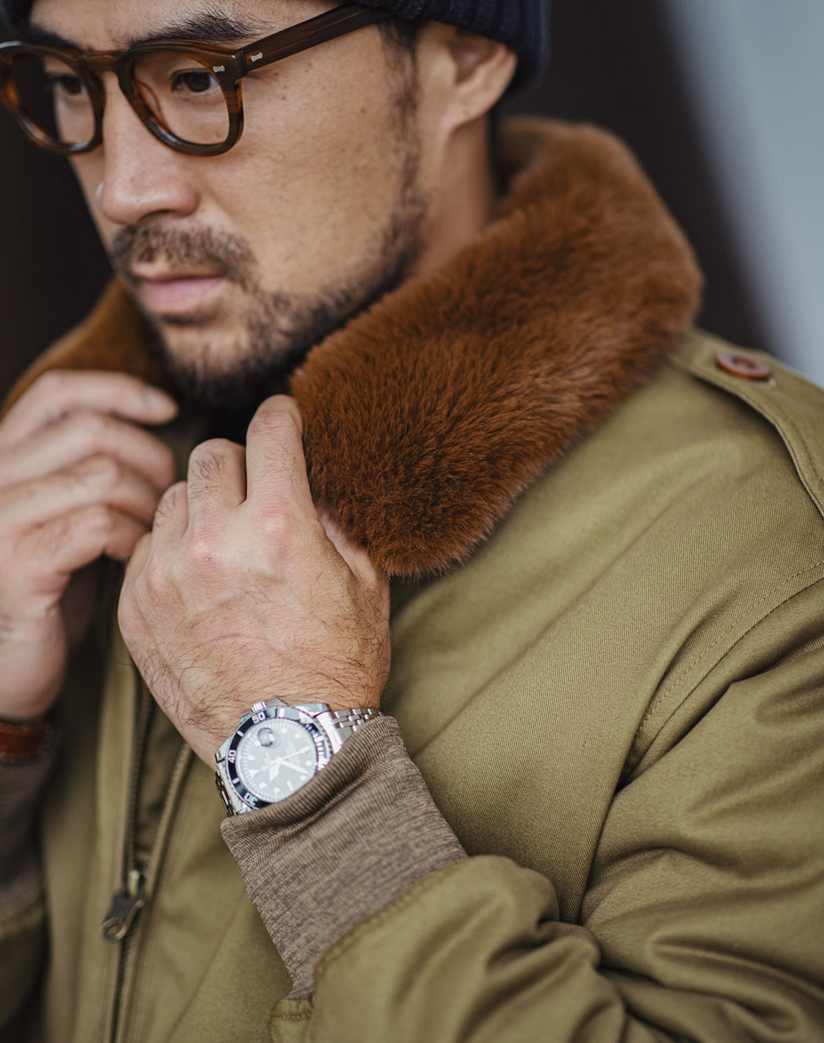 American Retro B10 Bomber Cotton Fur Collar Flight Men's Jacket - Harmony Gallery