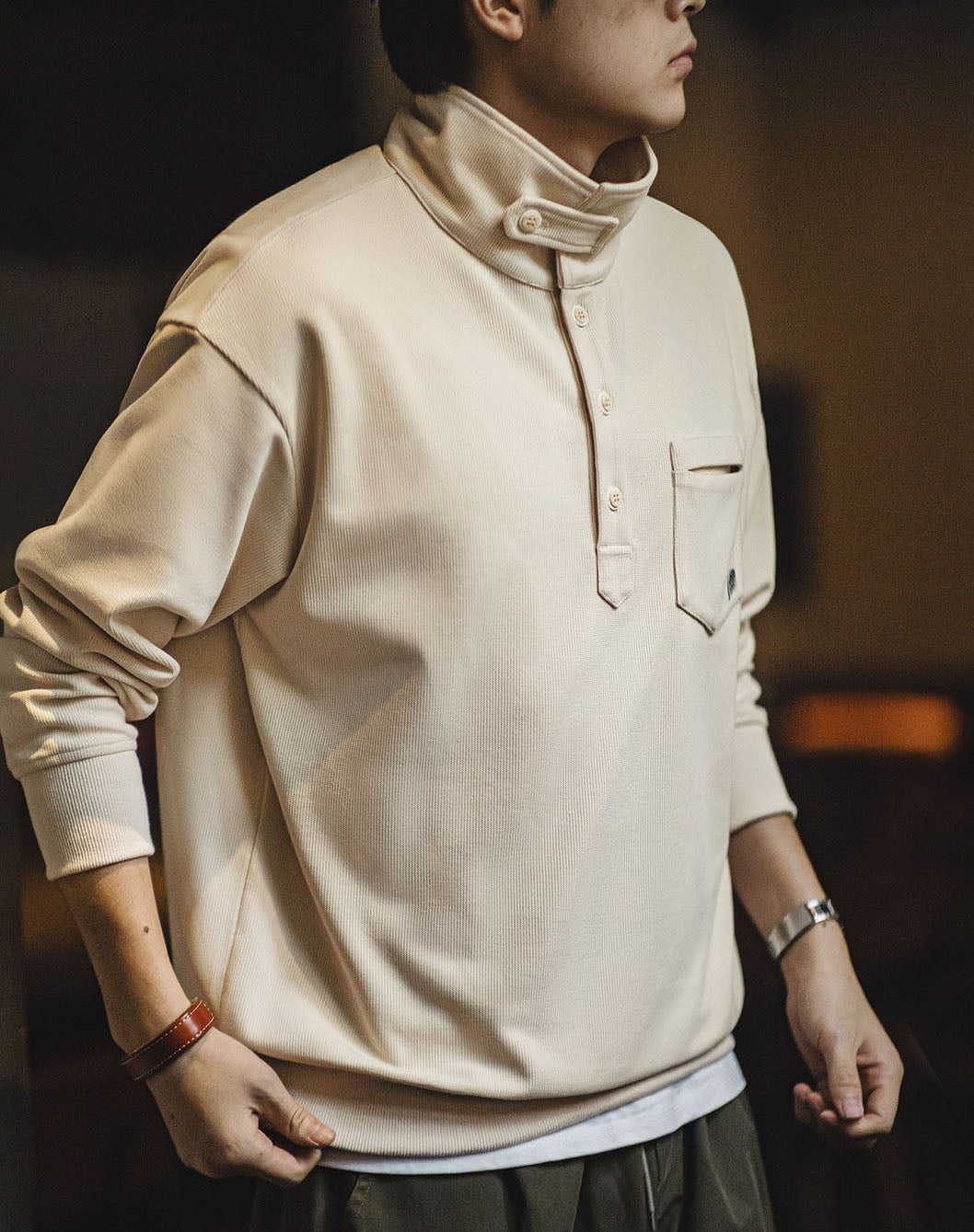 American Polo Half-Front Collar Lazy Knitted Men's Sweater - Harmony Gallery