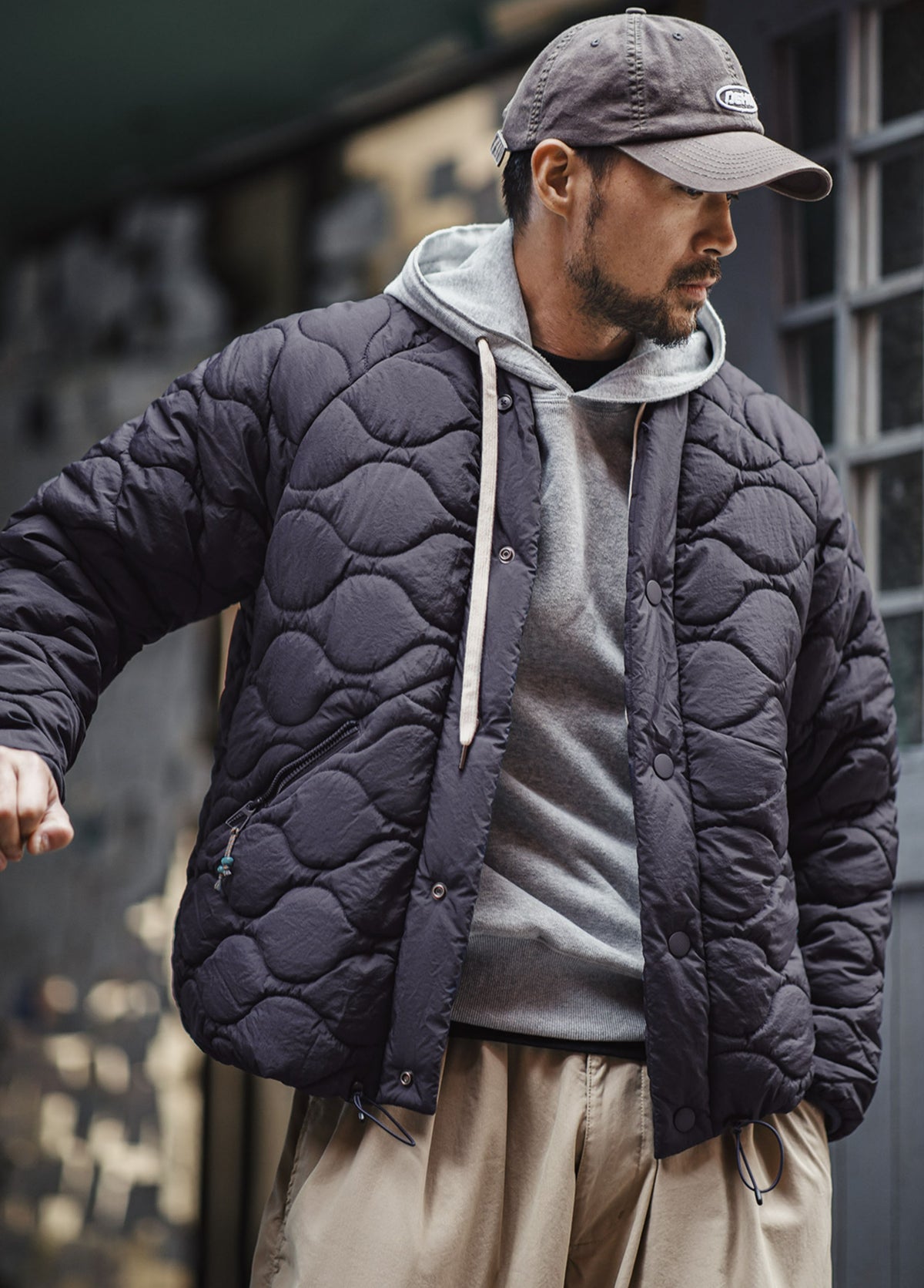 American Retro Cotton Hooded Detachable V-neck Warm Men's Jacket - Harmony Gallery