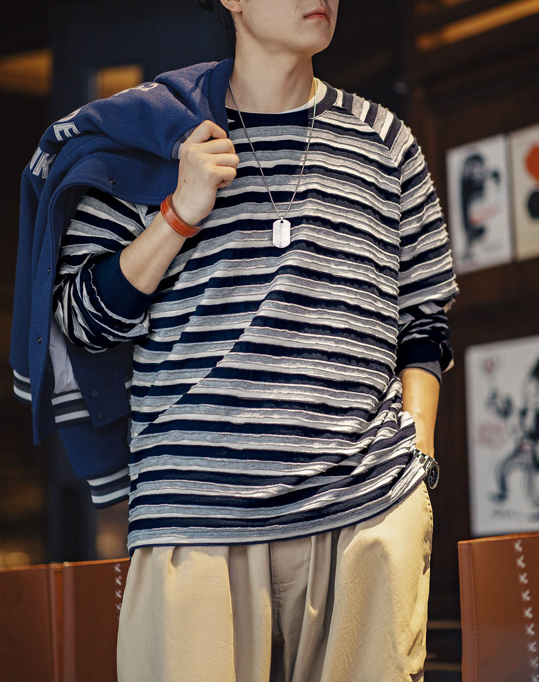American Casual Wave Three-Dimensional Knitted Men's Sweater - Harmony Gallery