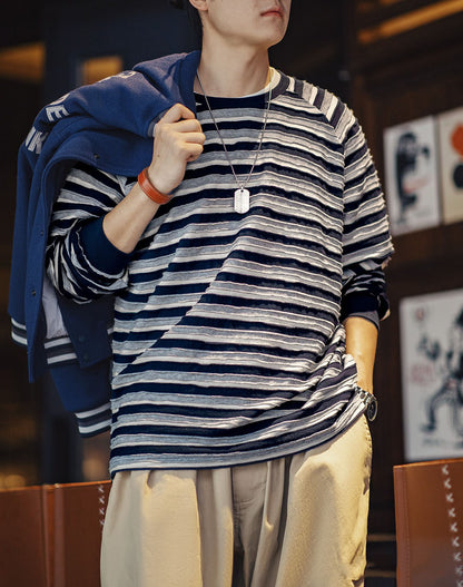 American Casual Wave Three-Dimensional Knitted Men's Sweater - Harmony Gallery