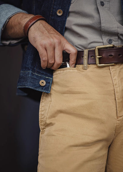 American Retro Casual Workwear Heavyweight Slim Men's Trousers - Harmony Gallery
