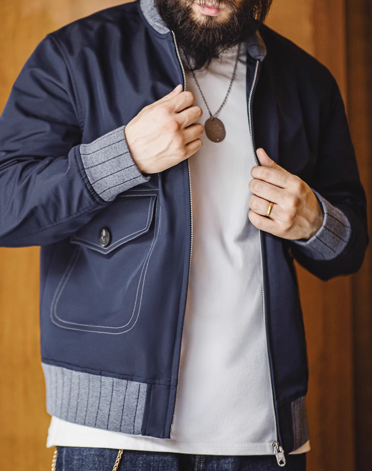 American Workwear Retro A1 Bomber Baseball Uniform Men's Jacket - Harmony Gallery
