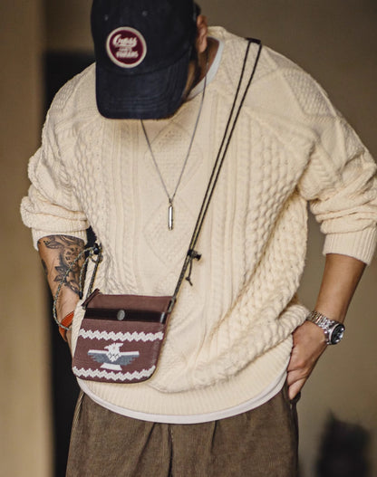American Retro Cable Alain Fisherman Braided Twist Men's Sweater - Harmony Gallery