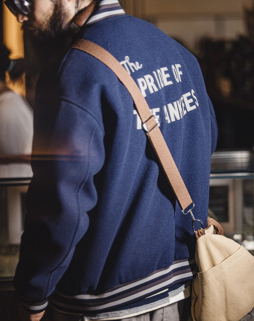 American Retro Woolen Baseball Letter Embroidered Men's Jacket - Harmony Gallery