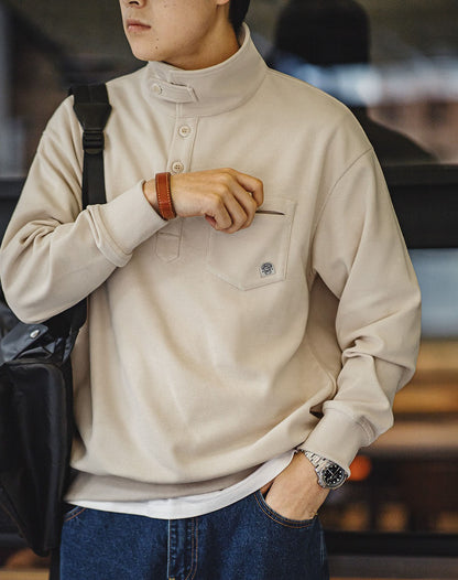 American Polo Half-Front Collar Lazy Knitted Men's Sweater - Harmony Gallery