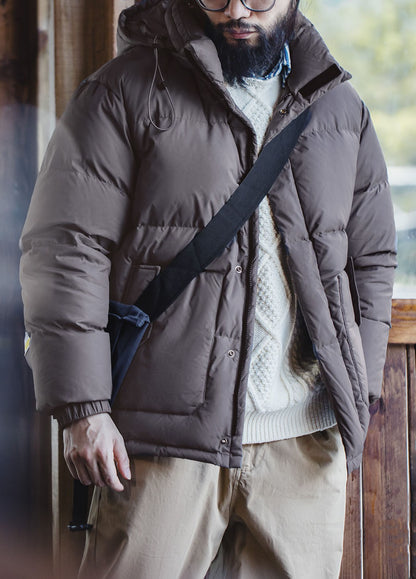 American Retro Oil Wax Down Removable Hood Thickened Men's Jacket - Harmony Gallery